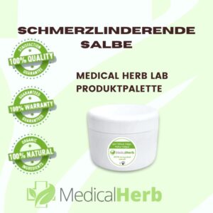 Kräutersalbe gegen Schmerzen, Kräutersalbe gegen Entzündung. Medical Herb Lab