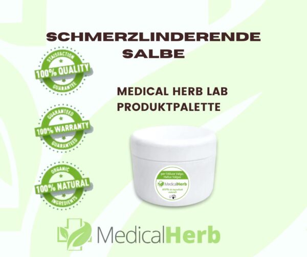 Kräutersalbe gegen Schmerzen, Kräutersalbe gegen Entzündung. Medical Herb Lab